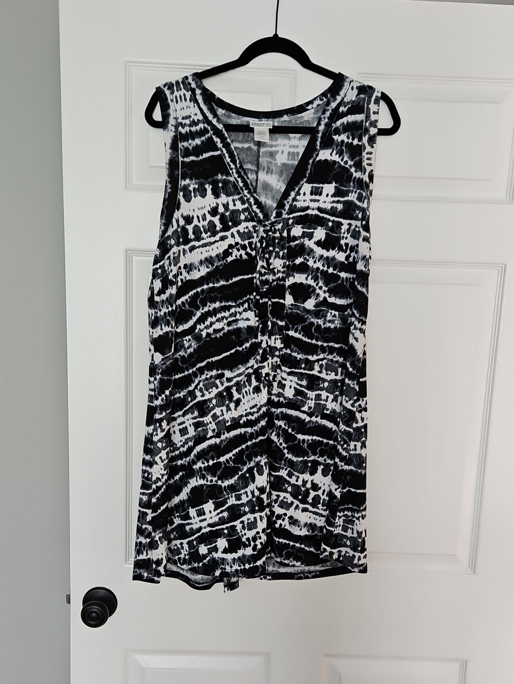 Dotti Black & White Tie-Dye Swim Cover-up